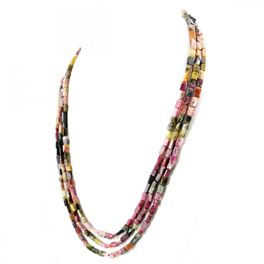 Watermelon Tourmaline Beads Necklace (1 of 2)