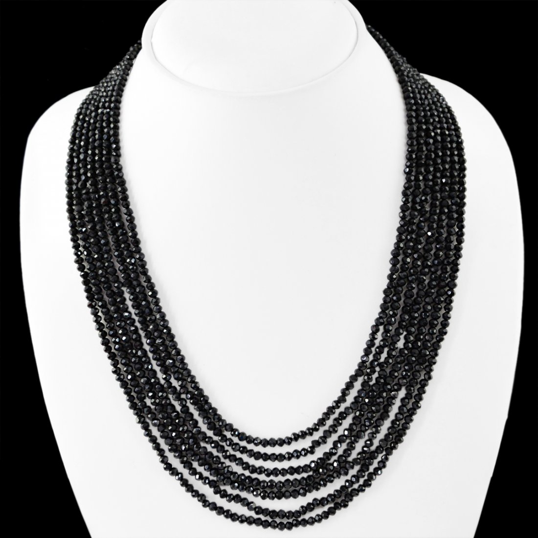 Black Spinel Faceted Beads Necklace (1 of 2)