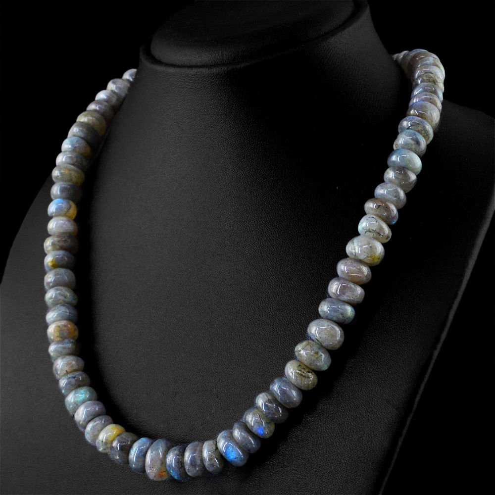 Blue Flash Labradorite Round Shape Beads Necklace (1 of 2)