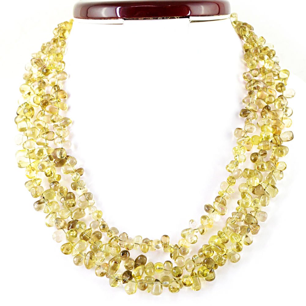 3 Strand Smoky Quartz Beads Necklace (1 of 2)