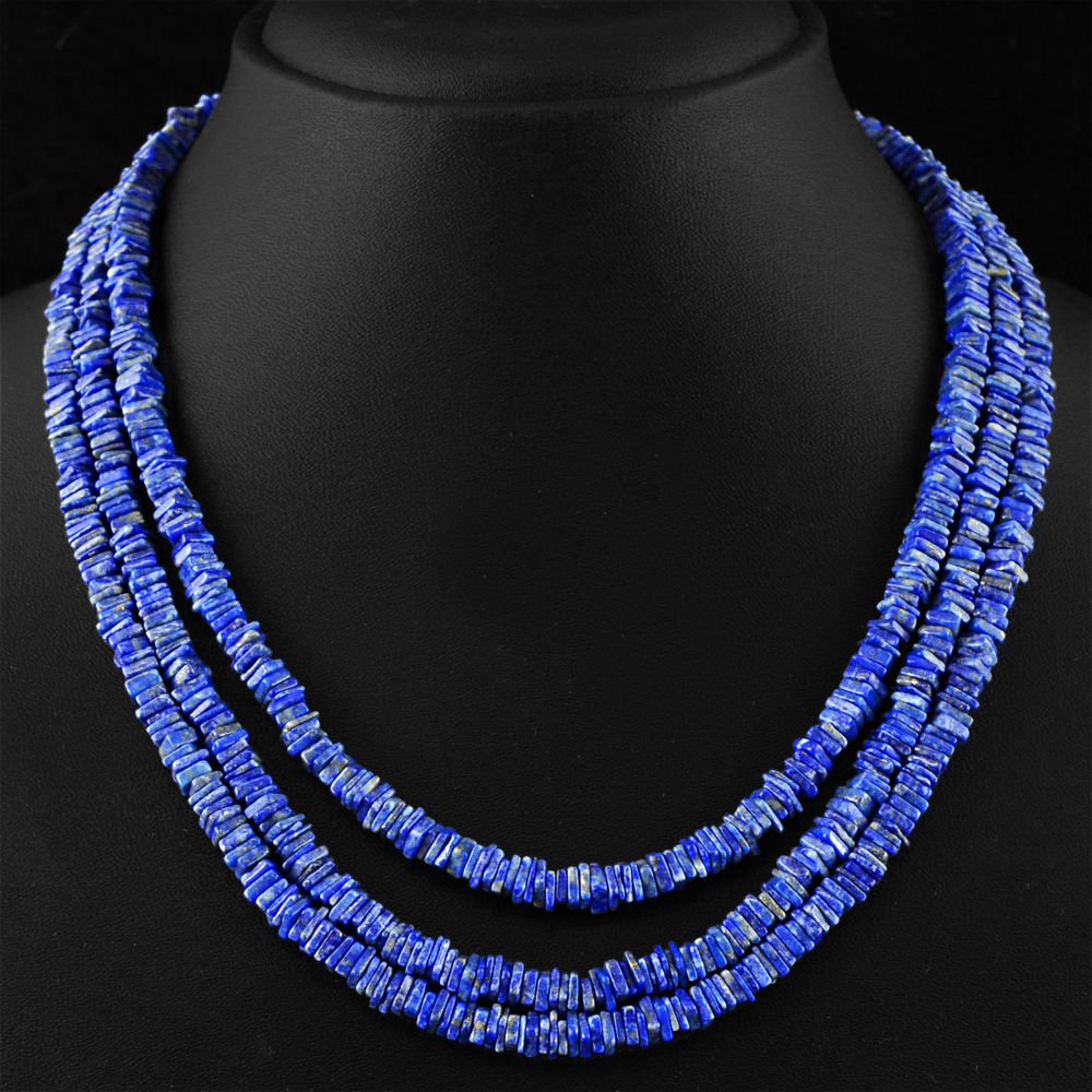 Blue Lapis Lazuli Untreated Beads Necklace (1 of 2)