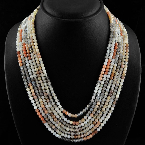 7 Line Multicolor Moonstone Beads Necklace (1 of 2)