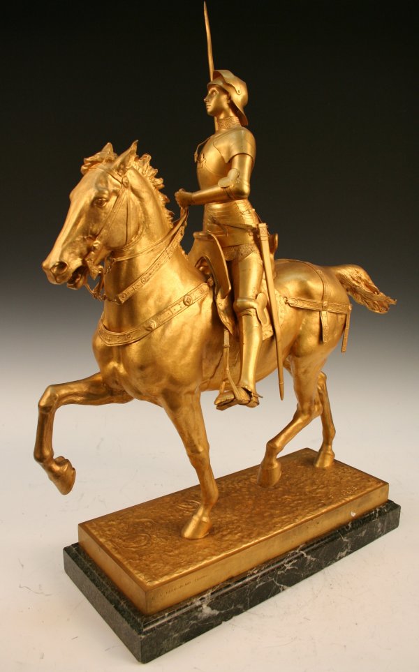 Bronze Joan of Arc Sculpture Paul Dubois 19th C.