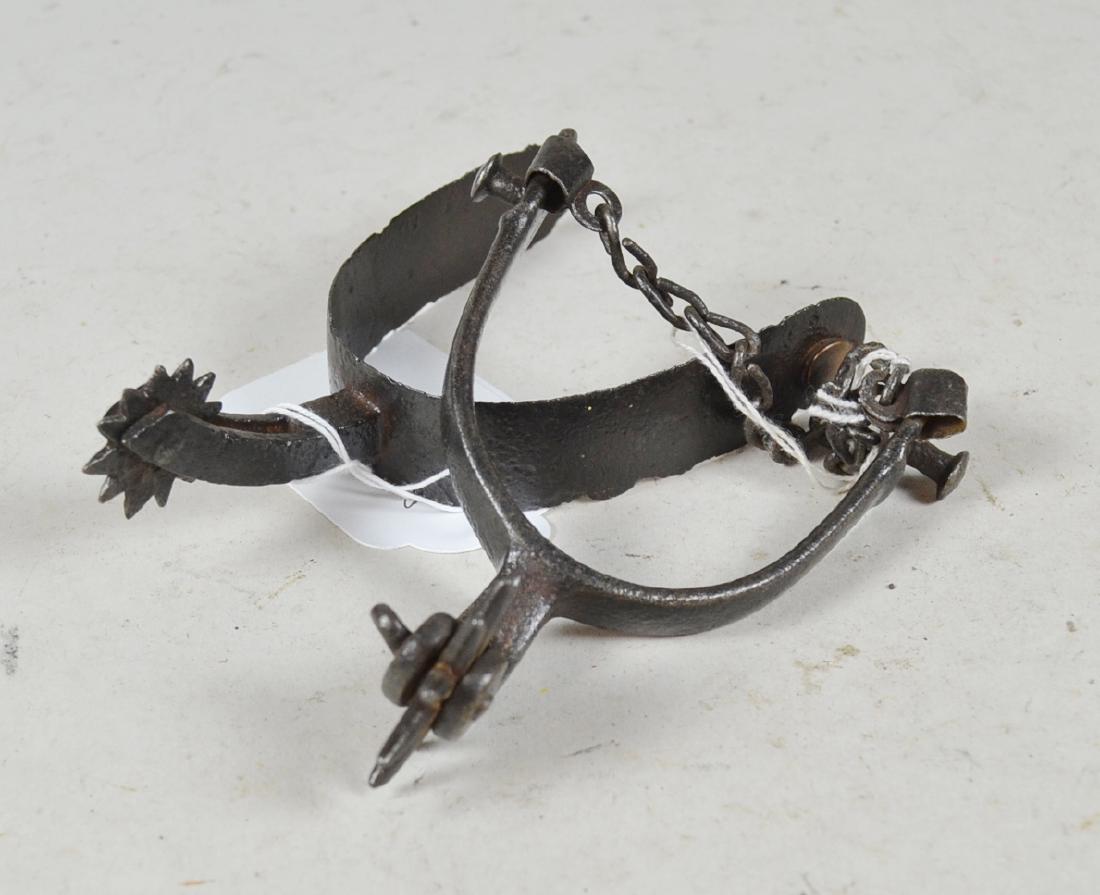 Assembled Pair of Mid 1800s Spurs: one Spanish, one American