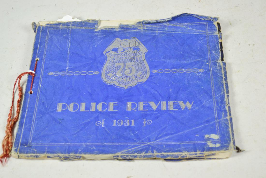 1931 Roanoke Police Review Book: has great local ads, heavy wear to covers. 8" h x 9 1/2" w, 112 pages