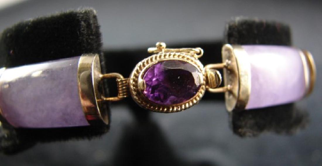 14K Yellow Gold & Violet Jade Bracelet (1 of 3)