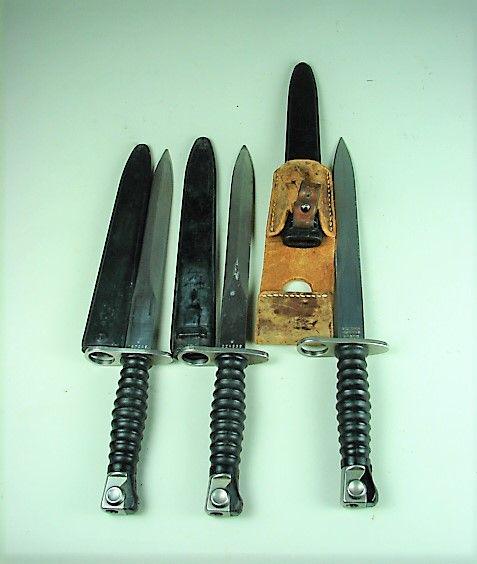 3 Swiss SIG STG57 Bayonets: minor storage wear