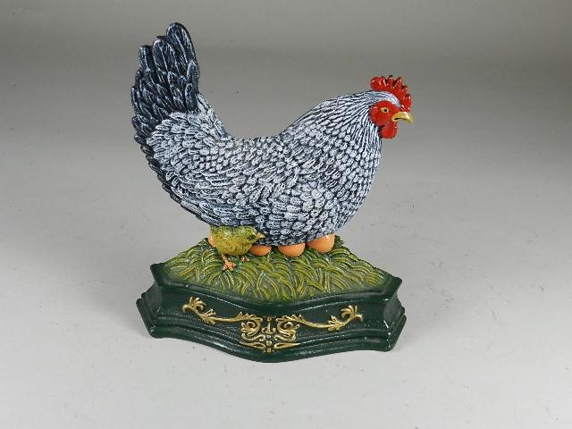 Cast Iron Rooster Door Stop: 12" h