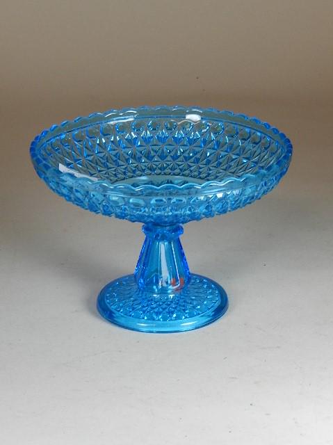 Pattern Glass Compote: by Central Glass Co, pressed diamond pattern, ca 1880, 6" h