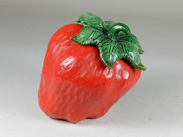 Strawberry Cookie Jar: unmarked, 9" h