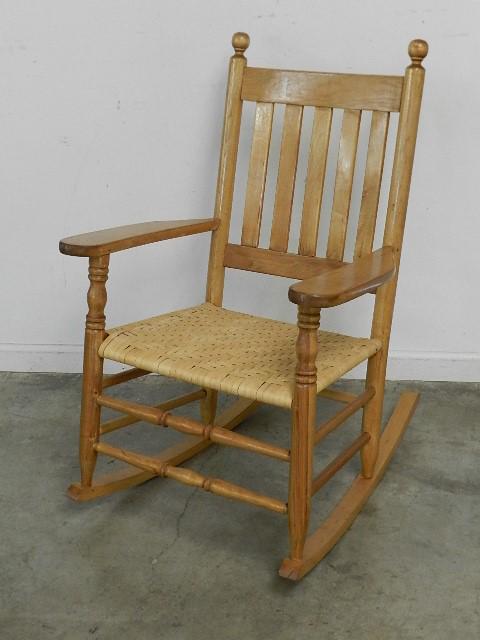 Oak Rocker: with splint seat, 36"h x 24" w x 26" d