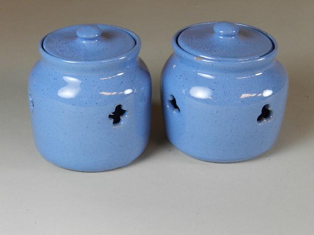2 Art Pottery Lidded Jars: marked Nell Cole Graves 83