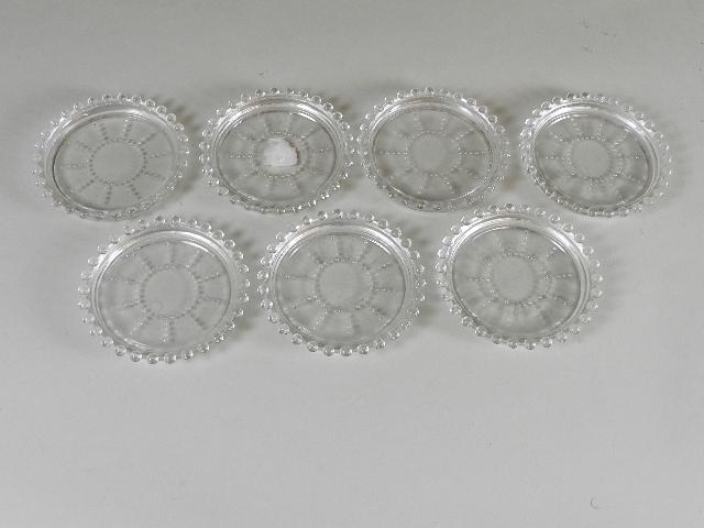 7 Candlewick Coasters: 4" w