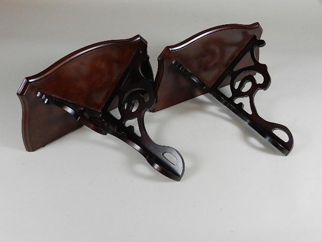 Pair of Mahogany Wall Sconces: 11" h