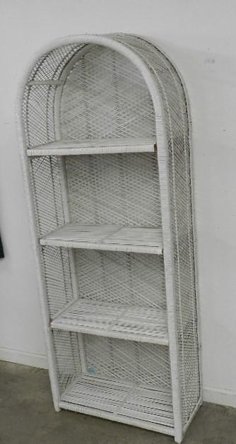 Wicker Shelf: with arched top, 67" h x 27" w x 12" d