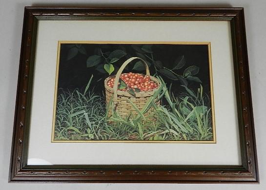 Bob Timberlake Print: basket of cherries, 17" h x 22" w