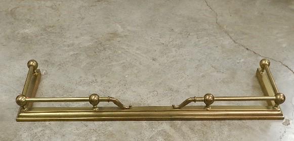 Antique Brass Fireplace Fender: good condition, 52 1/4" w