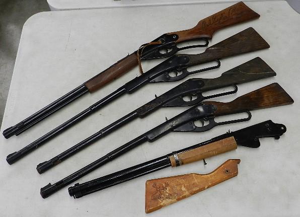 4 BB Guns: 1 Red Ryder, 3 Daisy and 1 partial Buck