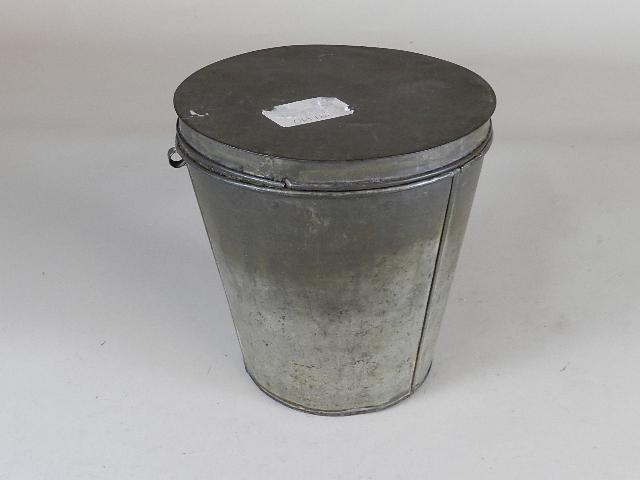 Early Tin Cake Mold: with original lid, 8" h x 7 1/2" w