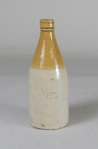 Early Stoneware Ginger Beer Bottle: 8" h