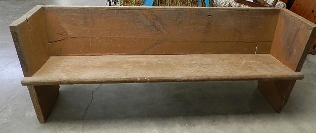 Primitive Country Bench: cut nails and dry paint, 31" h x 75" w x 18" d