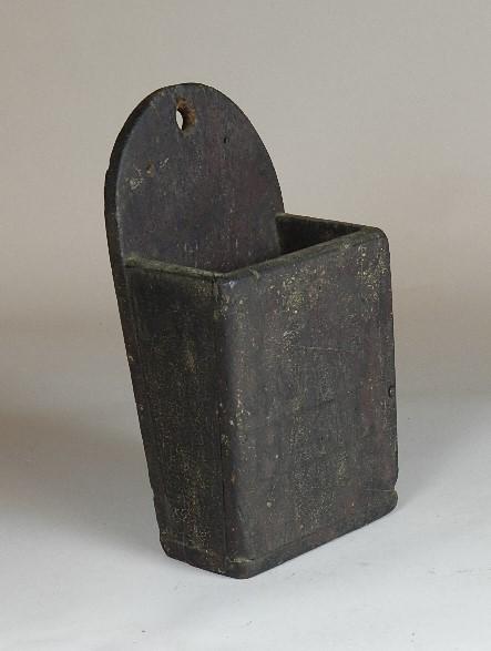 Primitive Wall Pocket: with traces of old red paint, letter for "US Mail," pine, 11" h x 6" w x 4" d