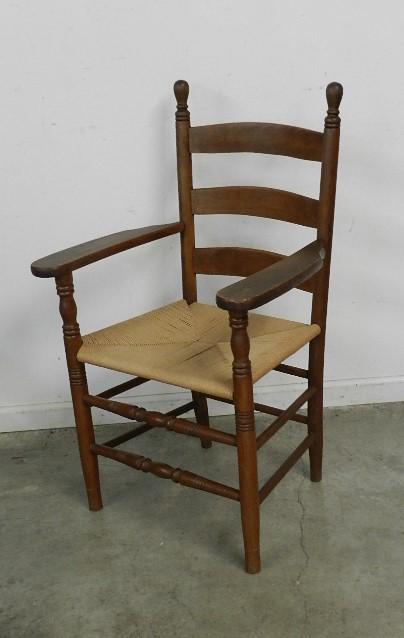 Walnut Arm Chair: with rush bottom seat, 40" h x 25" w x 20" d