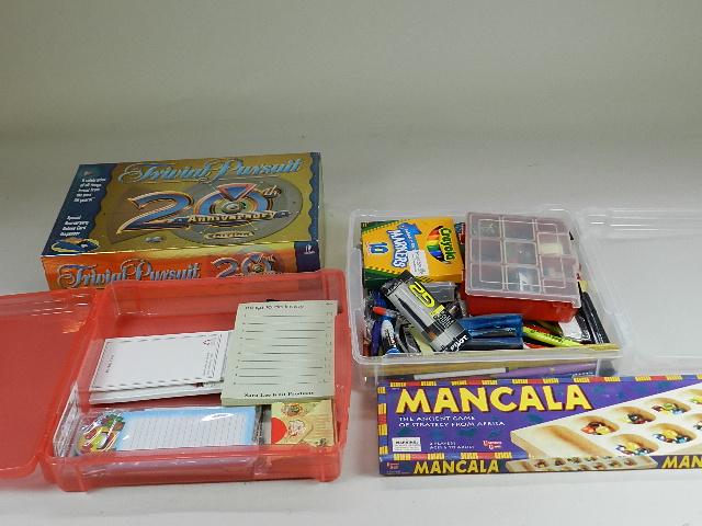 2 Containers of Office Supplies & 2 Games: 2 Containers of Office Supplies & 2 Games
