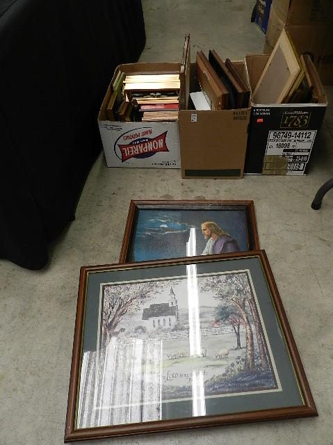 3 Boxes of Small Prints & Picture Frames: 3 Boxes of Small Prints & Picture Frames