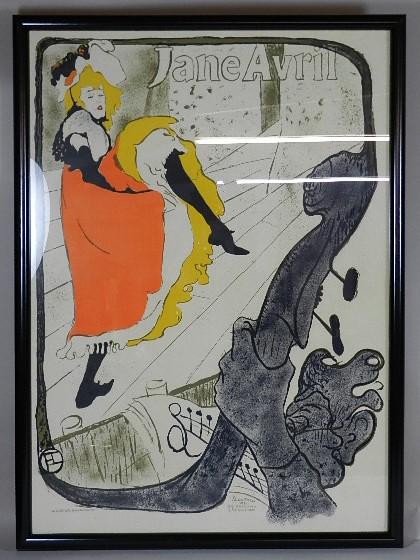 Toulouse Lautrec Jane Avril Poster: with COA on back