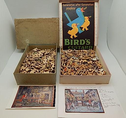 Two 1920-30's Wooden Puzzles: "A Game of Chess" by Little Cut Up in original box and "The Stirrup Cup", wear to boxes. Both appear to be complete but not guaranteed. Wear from use, Cup is 12" h x 16" w