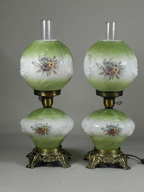 Pair of Gone with the Wind Lamps: 21" h