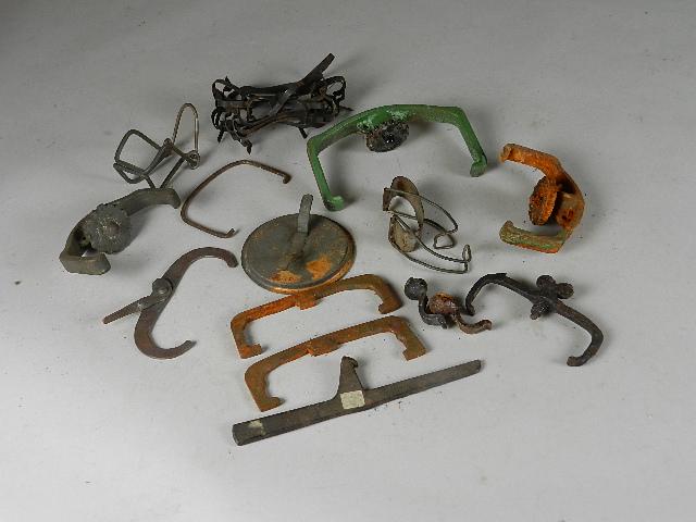 Group of Various Closures and a Jar Wrench: wear from use/rust