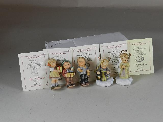 5 Goebel Hummel Christmas Ornaments: excellent condition, tallest 3 1/2"