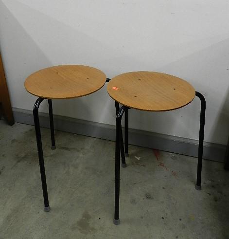 Pair of Vintage Stacking Stools/Table: 18" h x 14" w