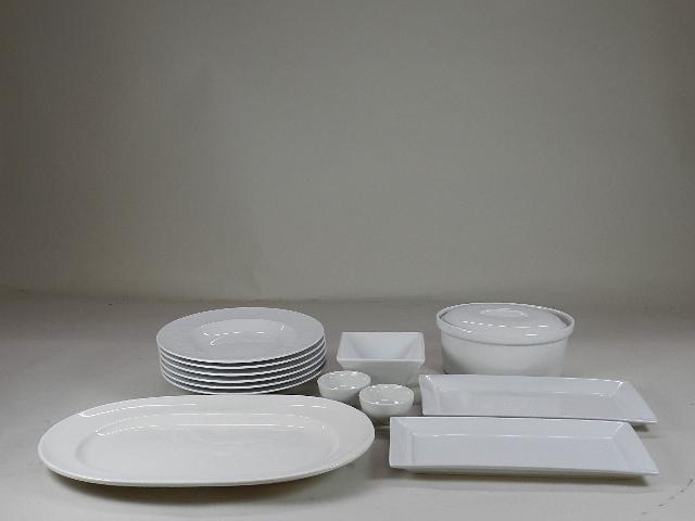 Assorted White Pates, Ironstone, China: Assorted White Pates, Ironstone, China
