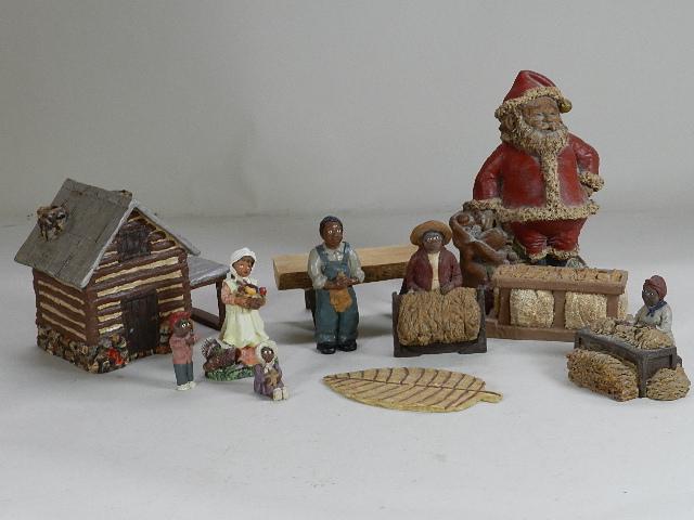 Resin Figures of Tobacco Farm & Santa: Resin Figures of Tobacco Farm & Santa
