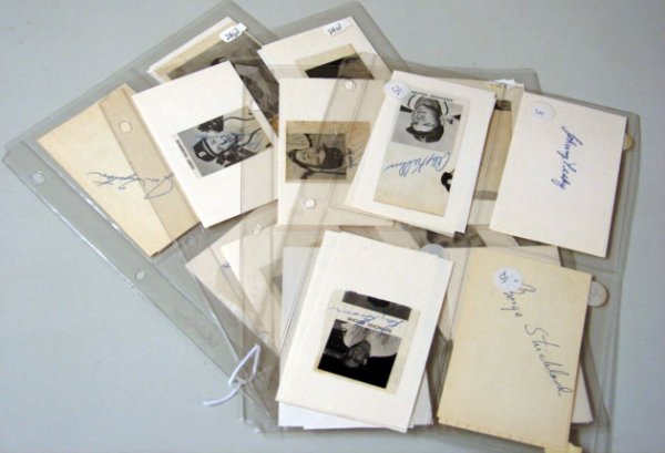 Thirty Two 1950s Players Autographs: On 3x5 and cut from programs. Highlights include: Al Rosen, Joe Tipton, Jim Konstanty, Dick Sisler, Ray Boone, Johnny Pesky, Walt Dropo.
