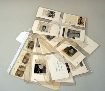 Thirty Nine 1950s Players Autographs: On 3x5 and cut from programs. Highlights include: Jim Pendleton, Mel Roach, BobBoyd, Bob Cain, Cloyd Boyer, Ben Sade, John Cooney, Ken Wood.