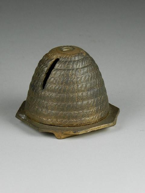 Cast Iron Beehive Bank: 2 1/2" h x 3" w x 3" d