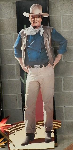 Cardboard Cutout of John Wayne: has edge wear, 70" h