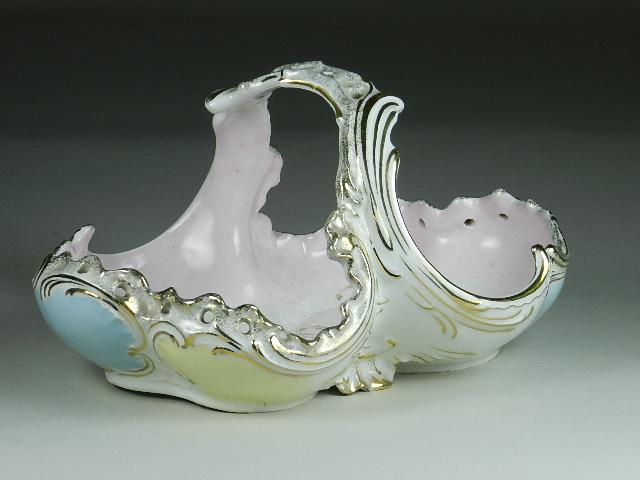 KPM Porcelain Basket: 6" h x 12" w x 8" d
