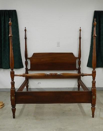 Cherry 4 Poster Full Size Bed: light wear