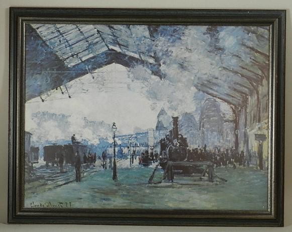 Monet Print of Train Station: 20" h x 26" w