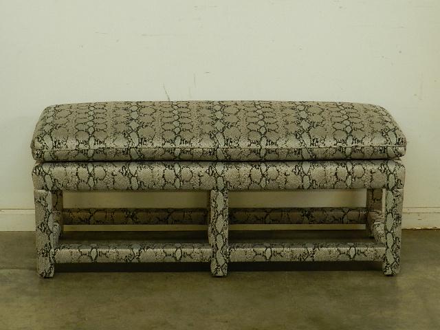 Upholstered Settee & Pillows: 20" h x 48" w x 18" d