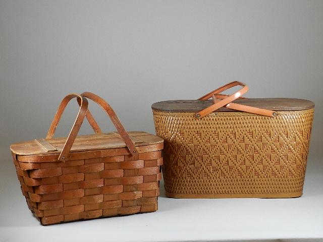 Two Vintage Picnic Baskets: Two Vintage Picnic Baskets
