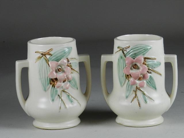Pair of McCoy Art Pottery Vases: 6 1/2" h