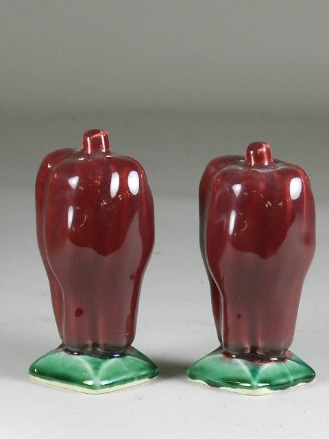 Pair of McCoy Art Pottery Pepper Shakers: 5" h