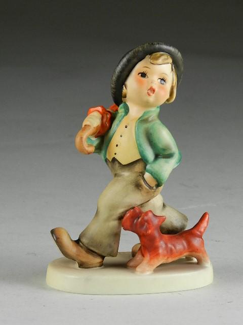 Goebel Hummel "Strolling Along": trademark 5, excellent condition, 4 3/4" h