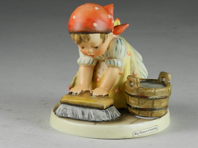 Goebel Hummel "Big House Cleaning": trademark 5, crazing on base, 4" h